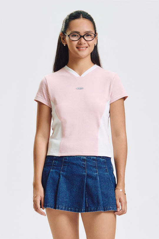V-Neck Slim Graphic T-Shirt