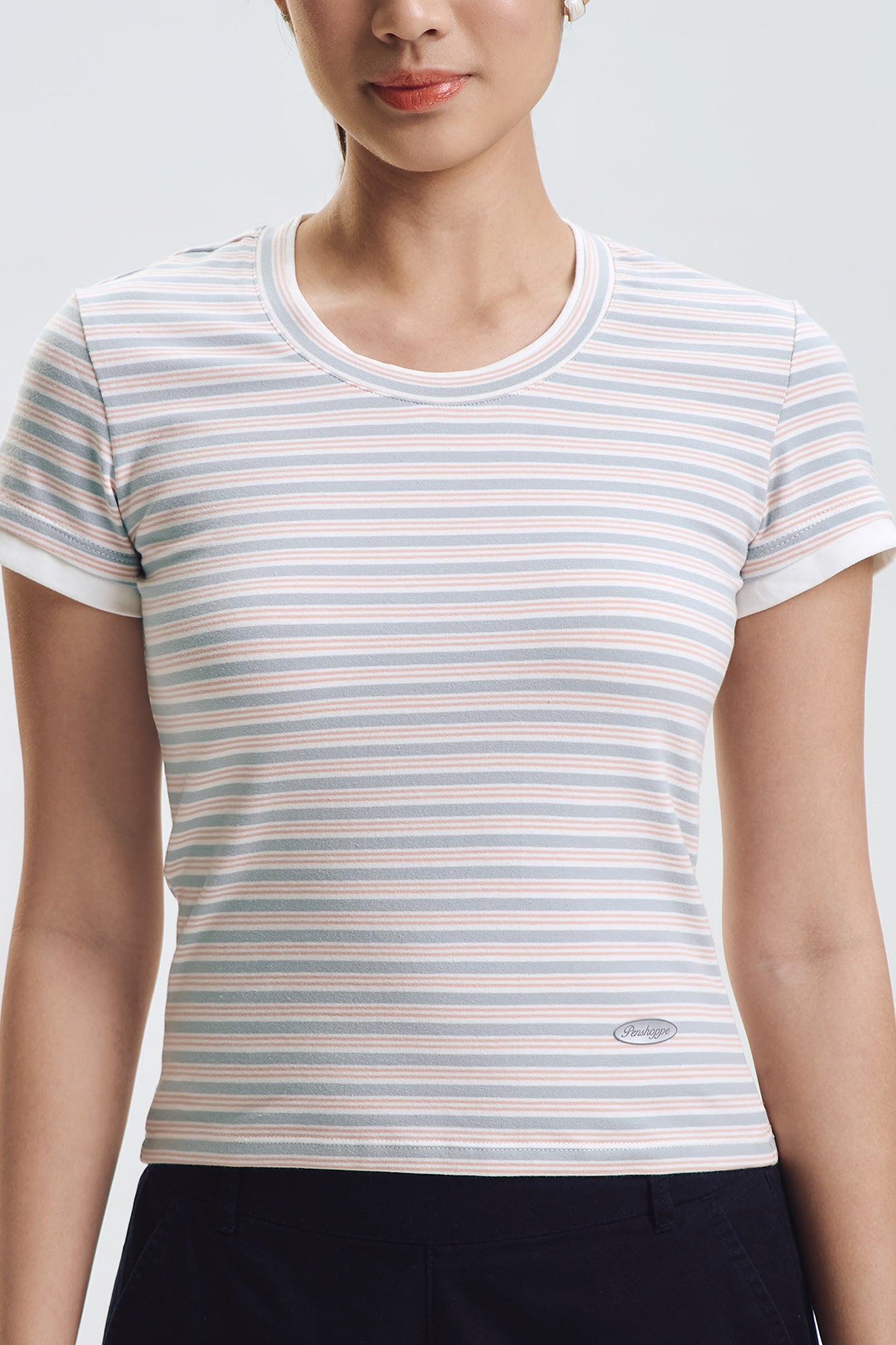 Striped Two-Fer Slim Top