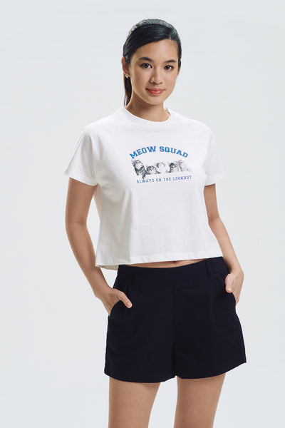 Meow Squad Raglan Relaxed Graphic T-Shirt