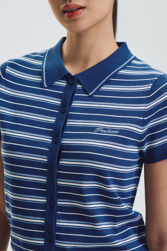 Striped Light Knit Polo