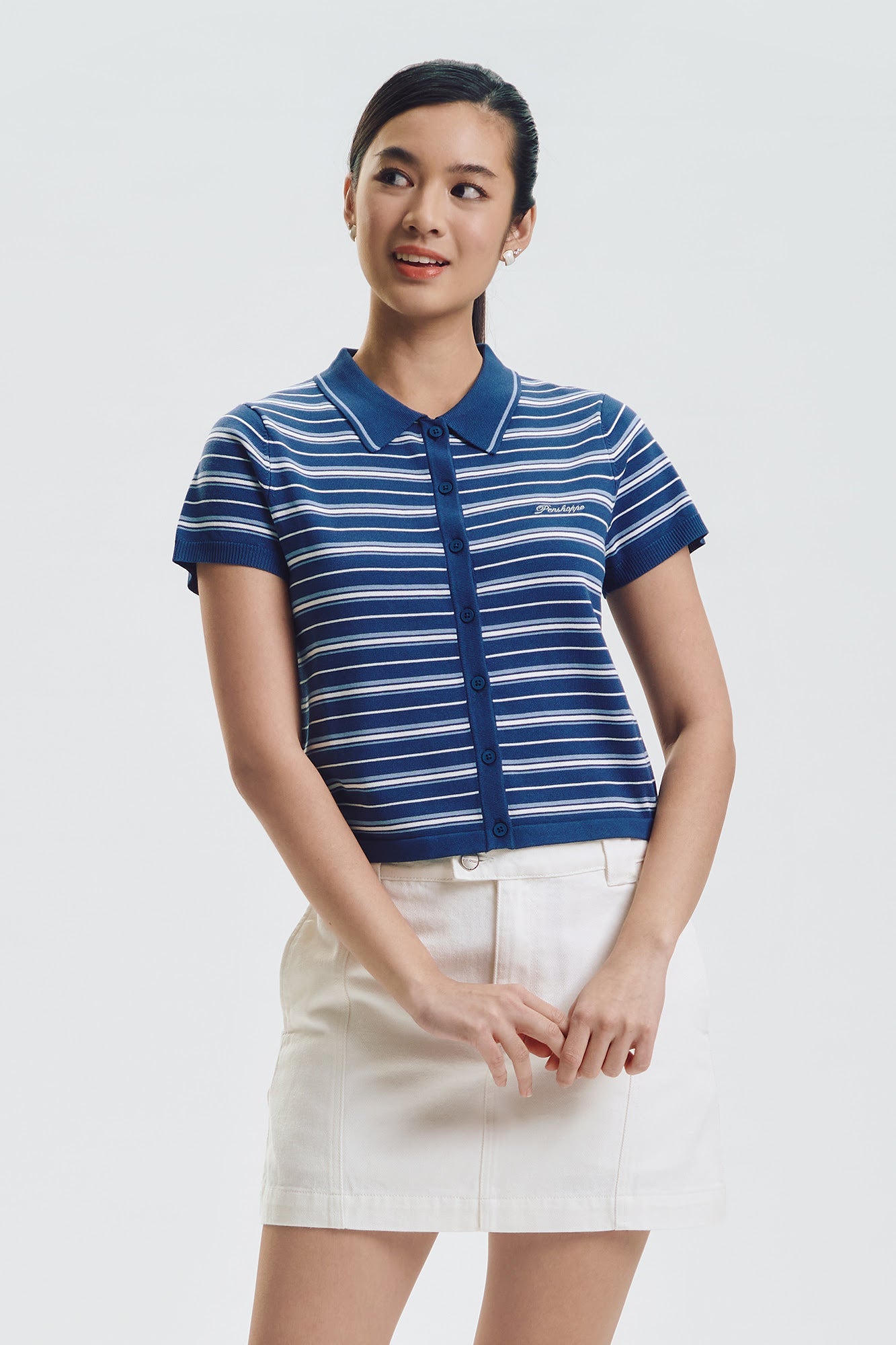 Striped Light Knit Polo