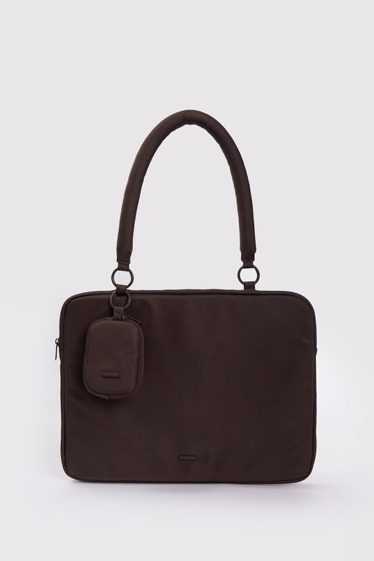 Nylon Laptop Bag with Puffy Strap and Coin Purse