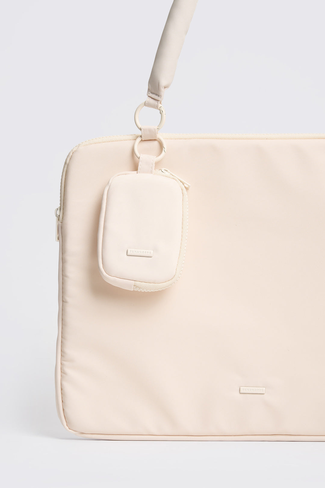Nylon Laptop Bag with Puffy Strap and Coin Purse