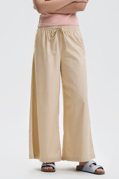 Wide Fit Linen Pull-On Pants
