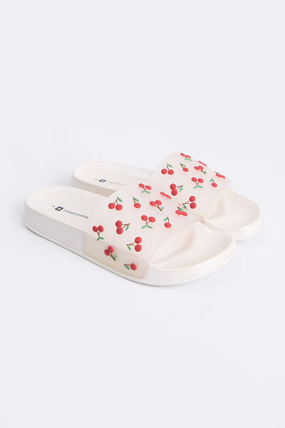 Women's Metallic Rubber Slides