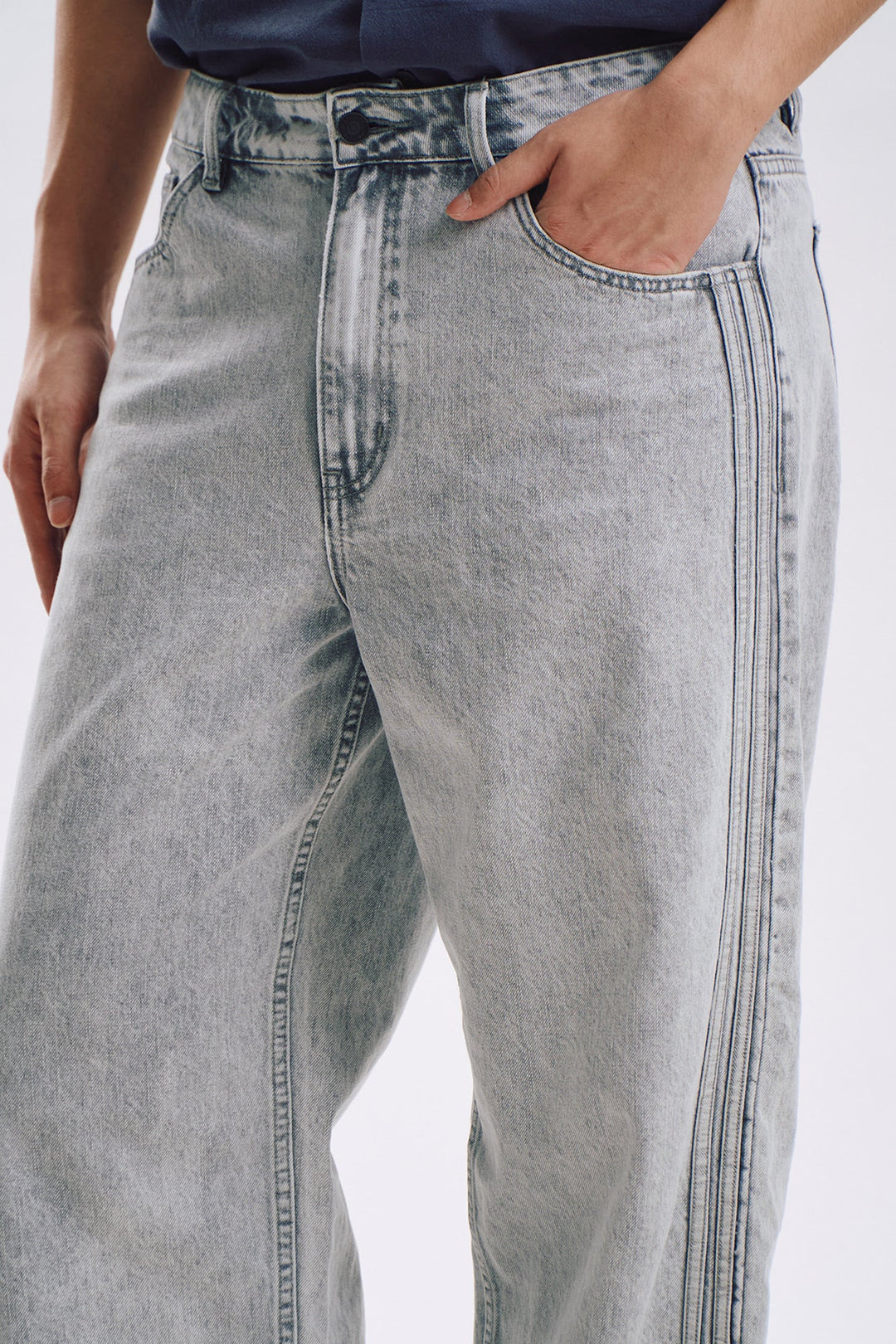 Wide Fit Jeans with Side Taping