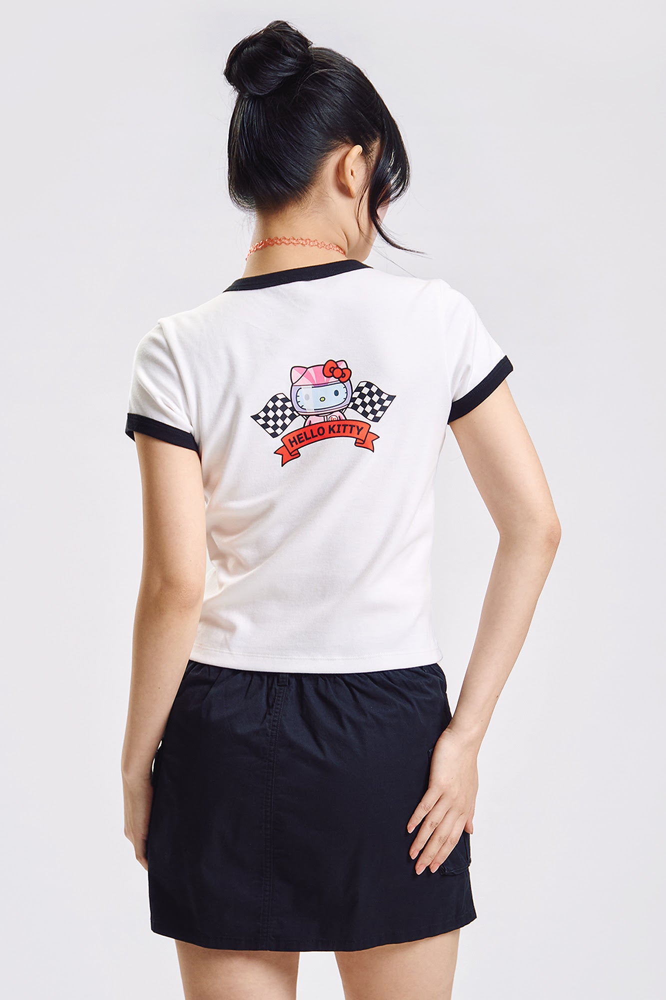 Penshoppe ❤️ Hello Kitty Slim Ringer Graphic T-Shirt