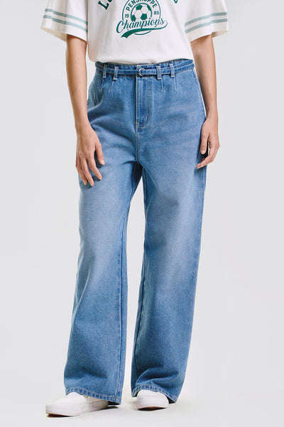 Straight Fit Jeans with Belt