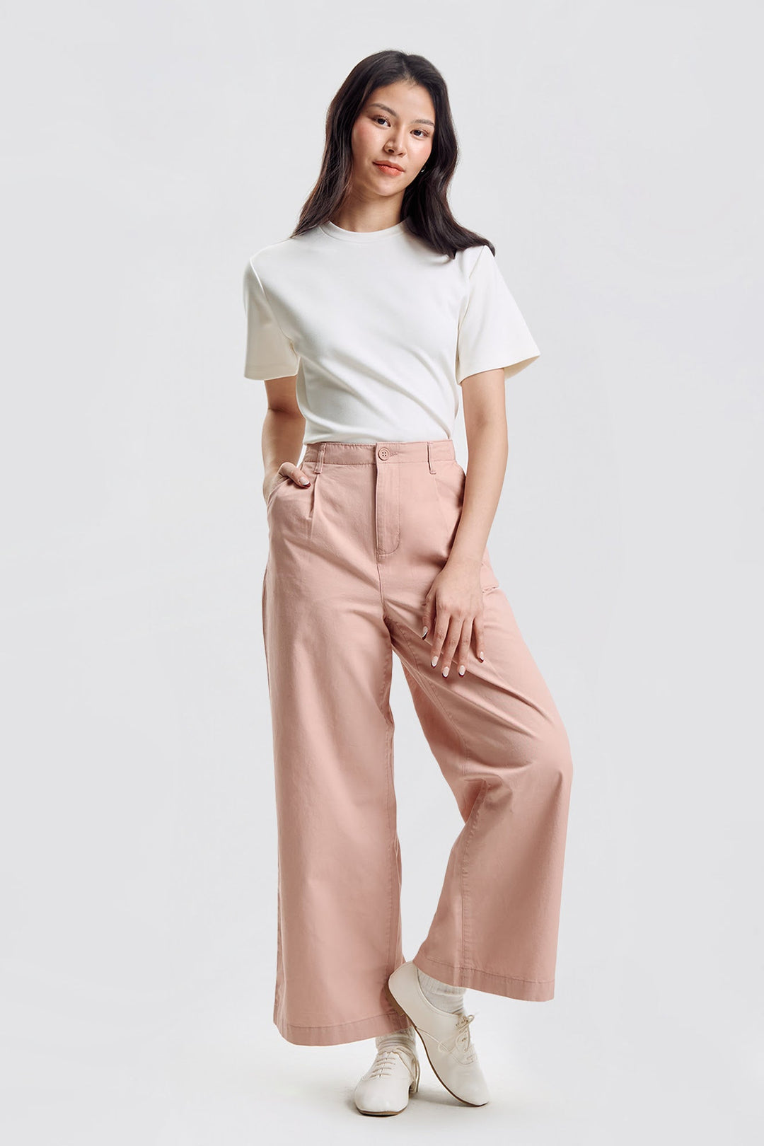 Wide Fit Pleated Pants