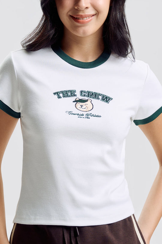 Crew Courtside Classics Slim Ringer Graphic T-Shirt