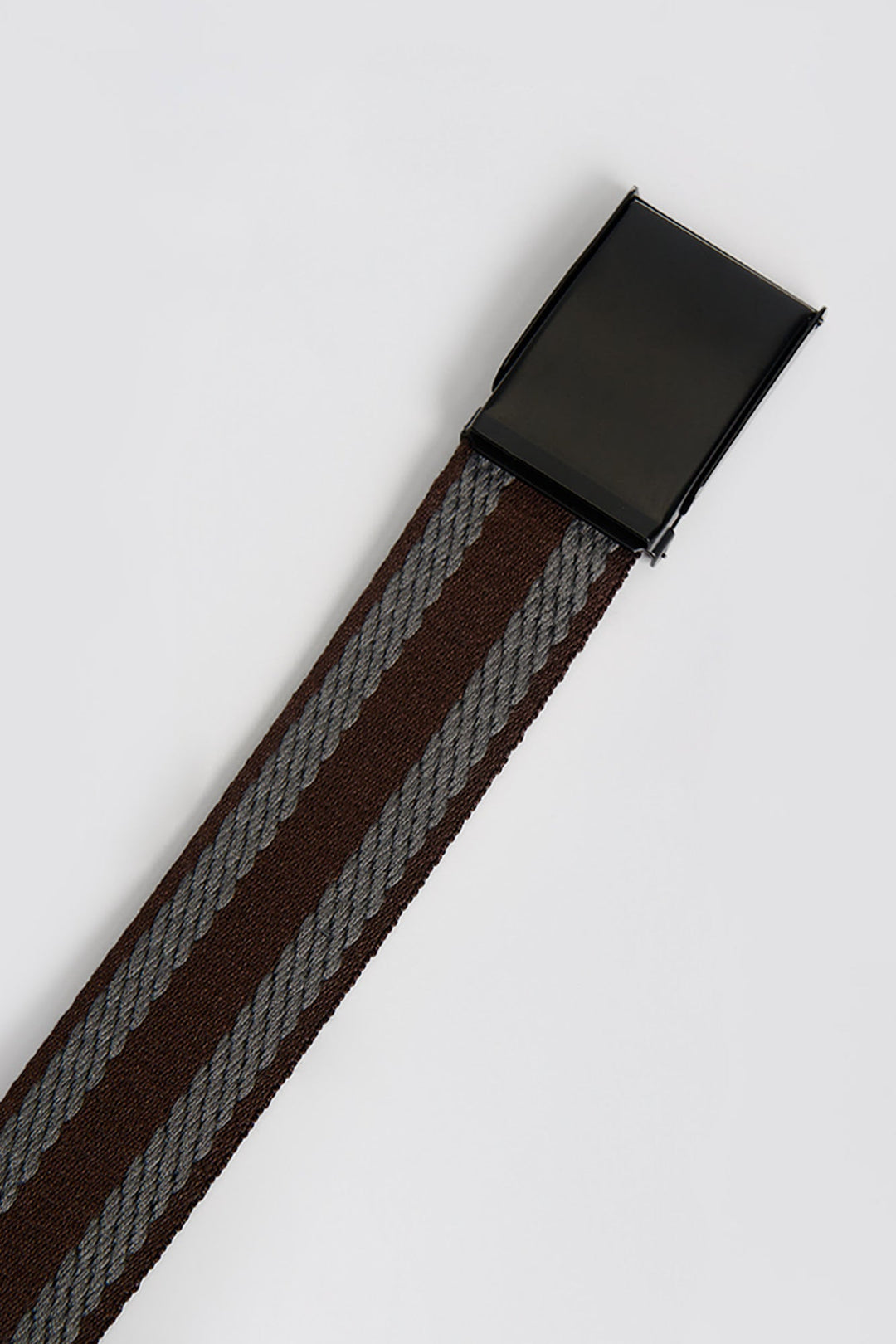 Men's Adjustable Belt with Tonal Stripe Detail