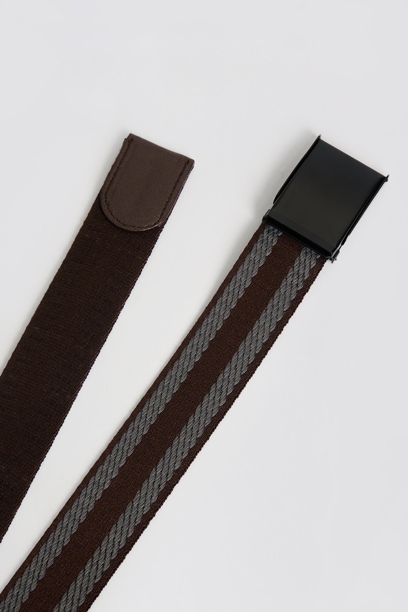Men's Adjustable Belt with Tonal Stripe Detail