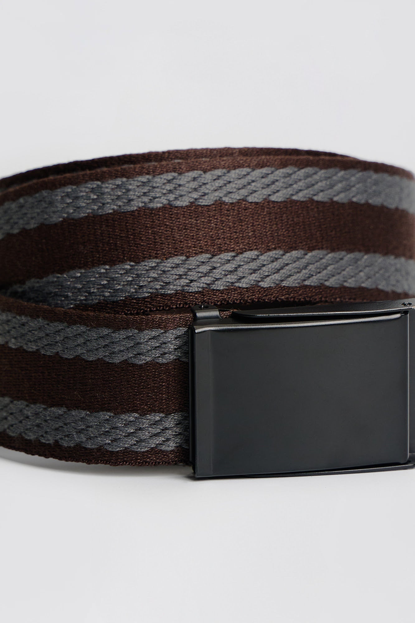 Men's Adjustable Belt with Tonal Stripe Detail