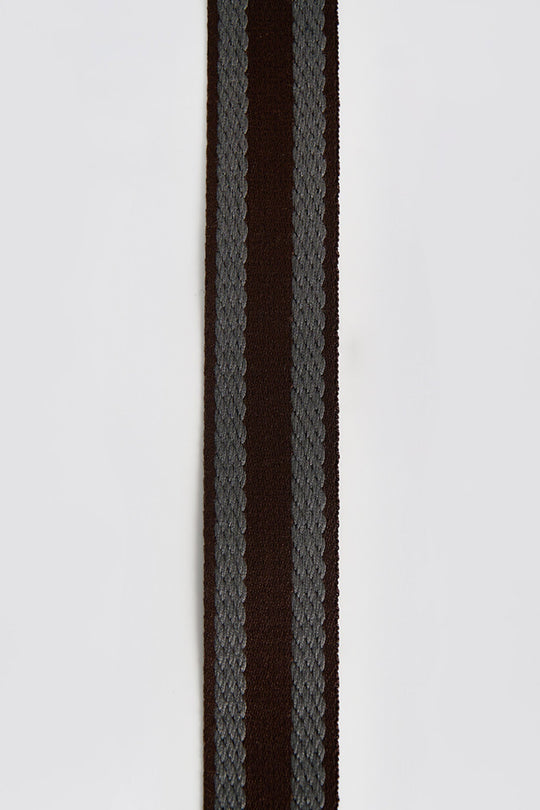 Men's Adjustable Belt with Tonal Stripe Detail