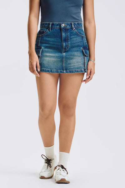 Cargo Denim Skort