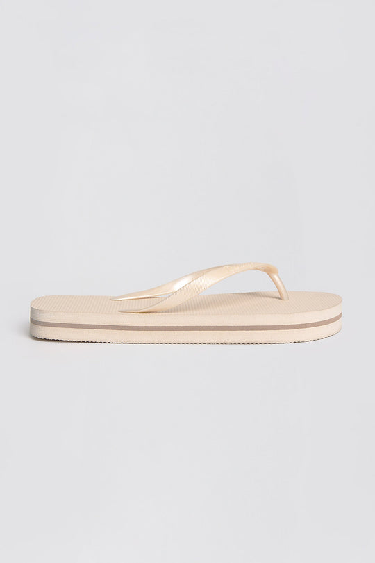 Women's Flip Flops with Metallic Strap