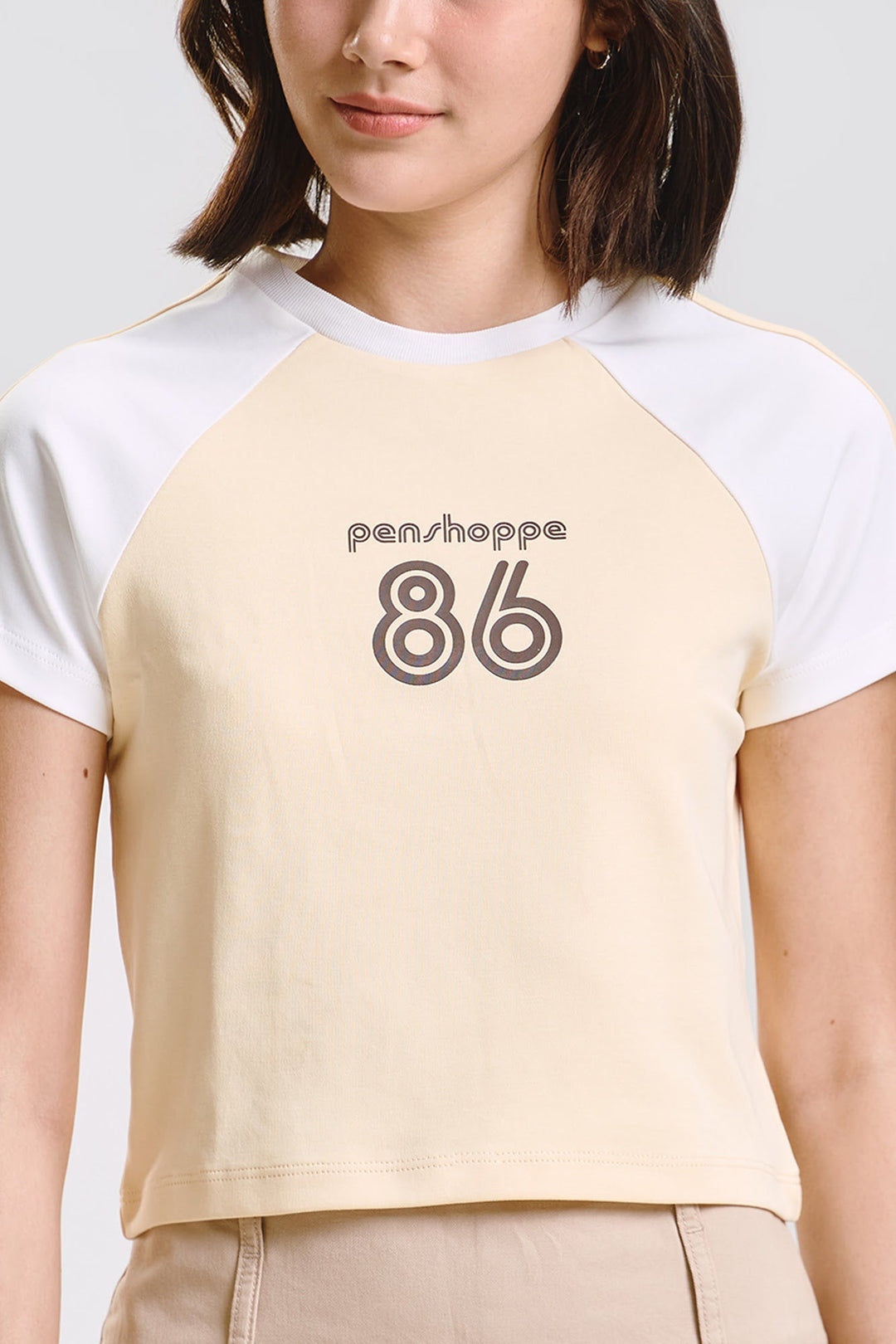 Penshoppe Slim Raglan Graphic T-Shirt
