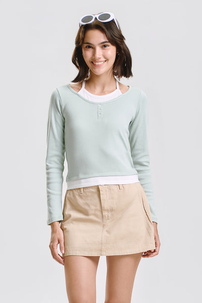 Long Sleeved Two-Fer Top