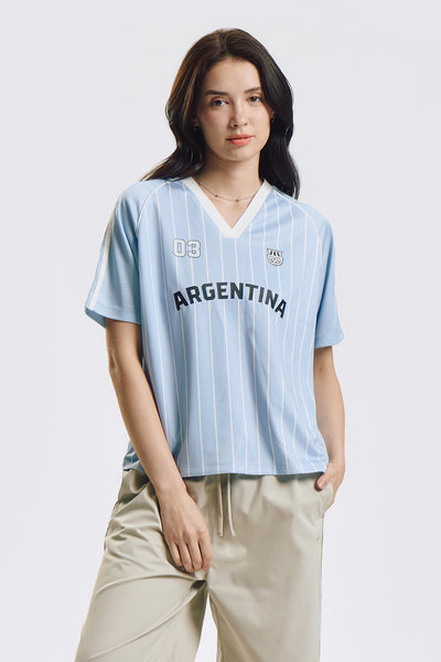 Argentina Loose Striped Mesh Top
