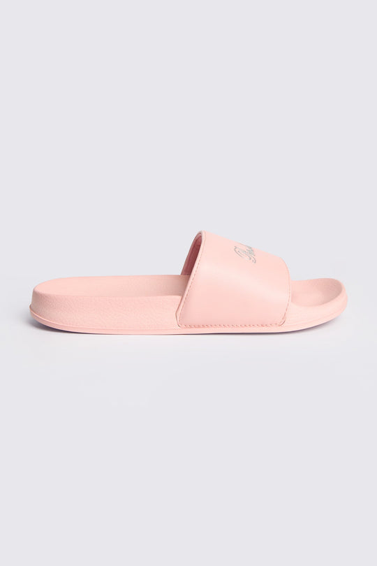 Women's Slides with Embossed Metallic Print