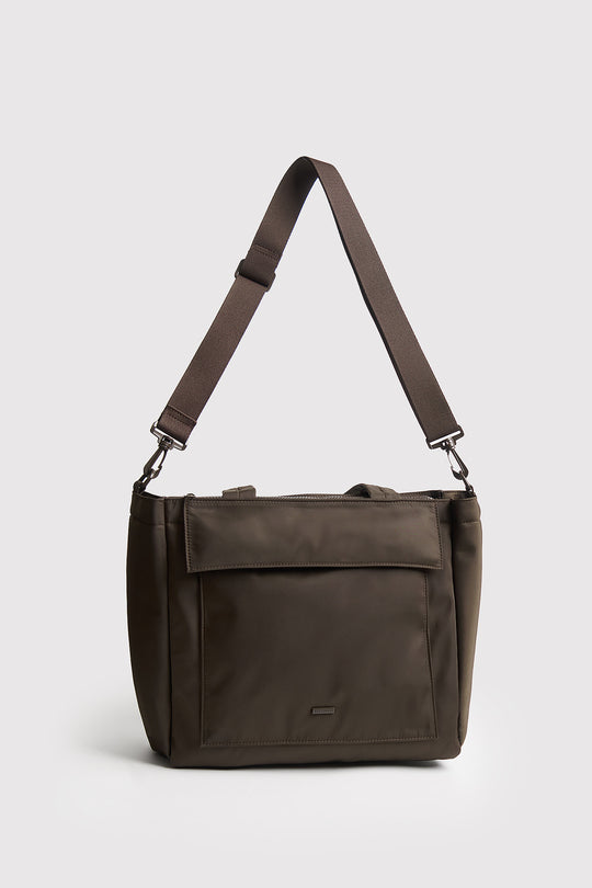 Nylon Tote Bag with Crossbody Strap