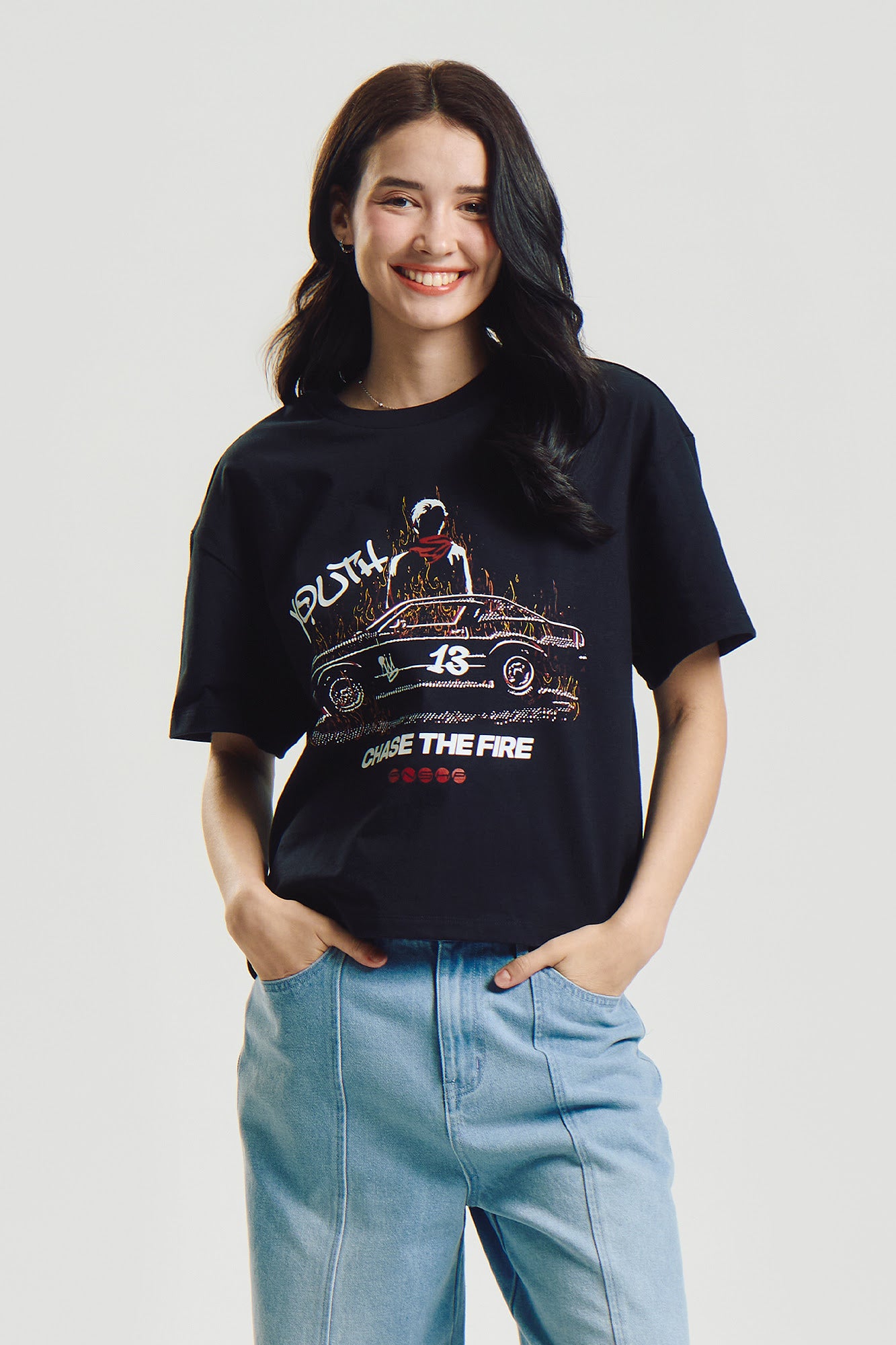 Chase The Fire Loose Graphic T-Shirt – PENSHOPPE