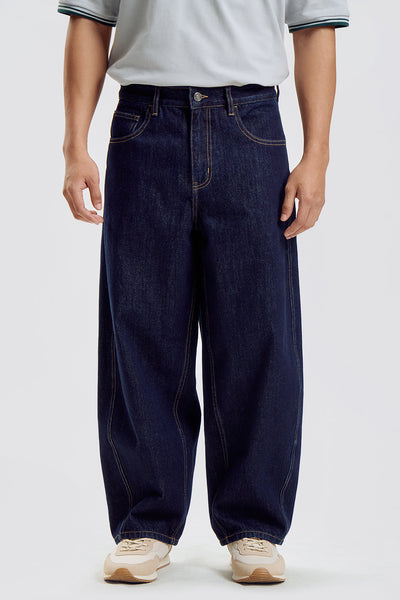 Indigo Barrel Fit Jeans