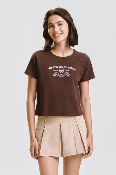 Westwood Academy Relaxed Waffle Knit Top