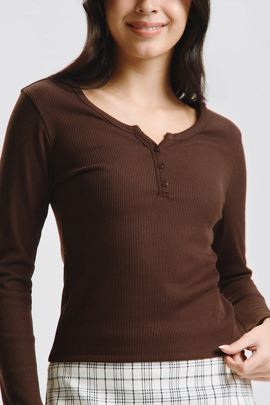 Long Sleeve Henley T-Shirt