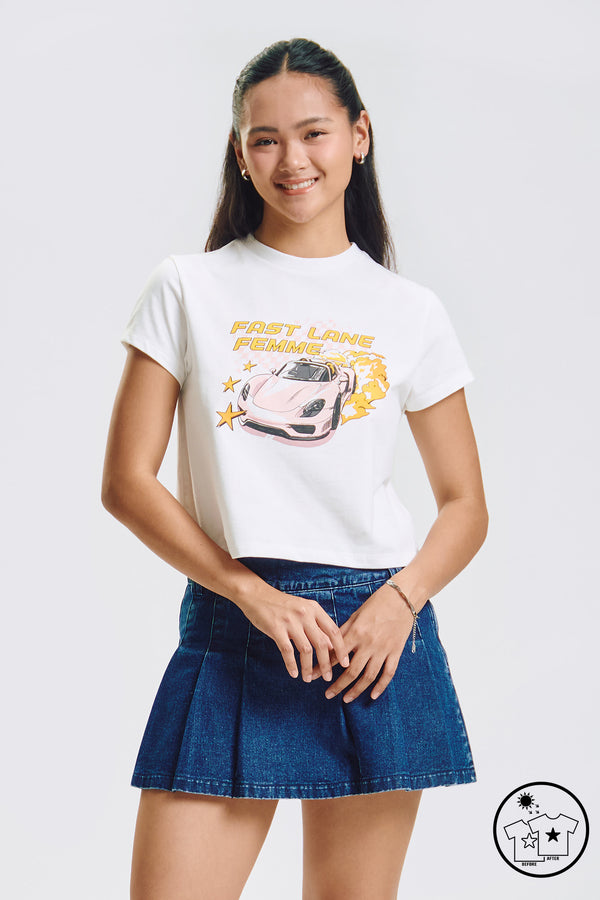 Fast Lane Femme Boxy Graphic T-Shirt