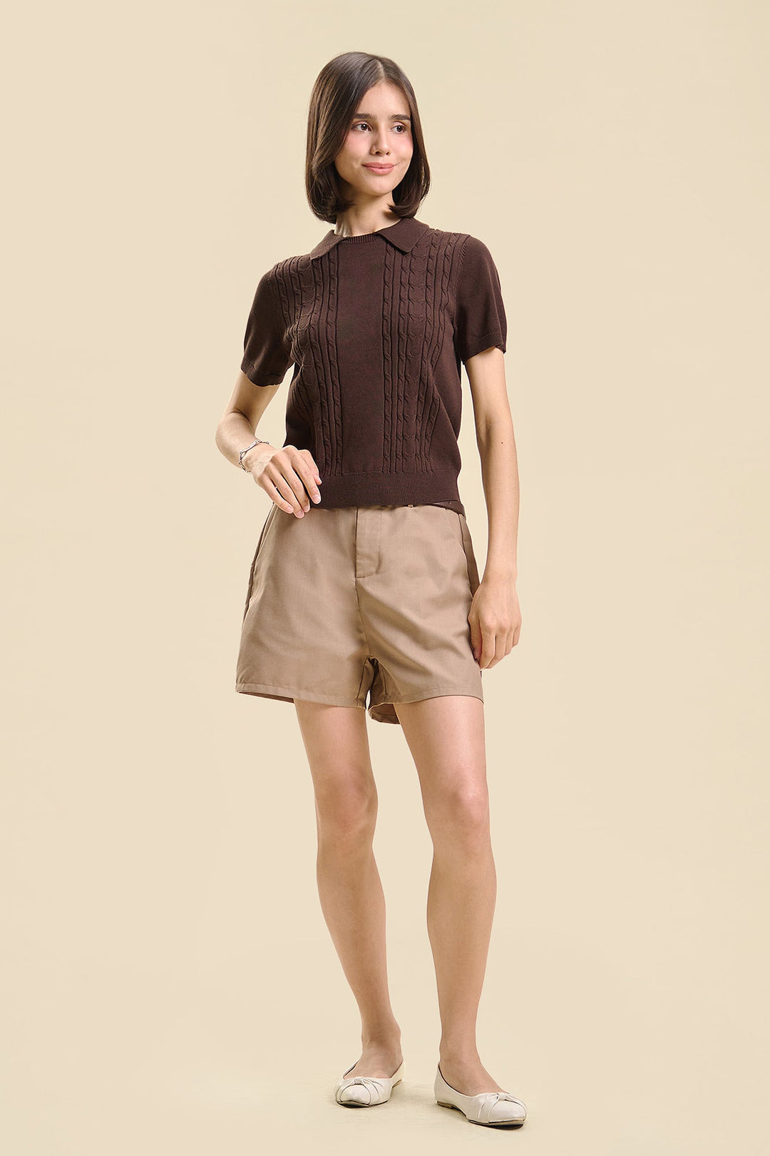 Dress Code Cable Knit Relaxed Polo
