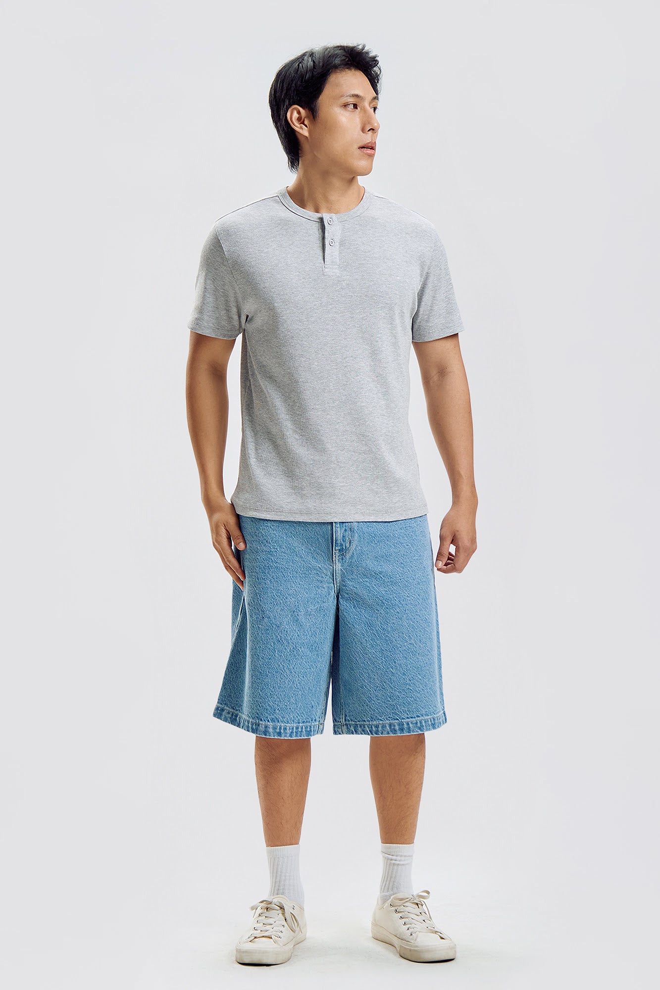 Ribbed Henley T-Shirt – PENSHOPPE