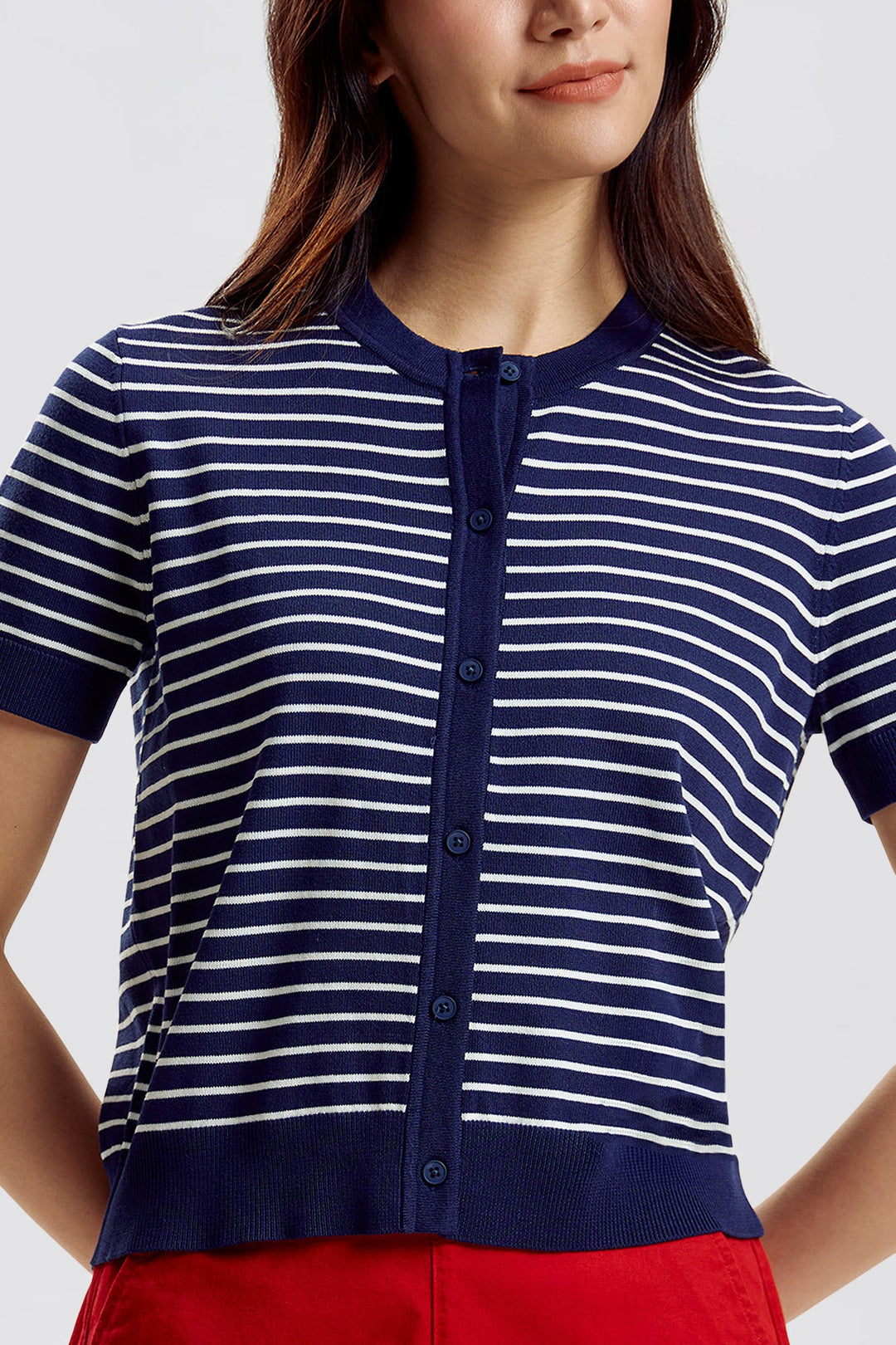 Essentials Knit Striped Cardigan