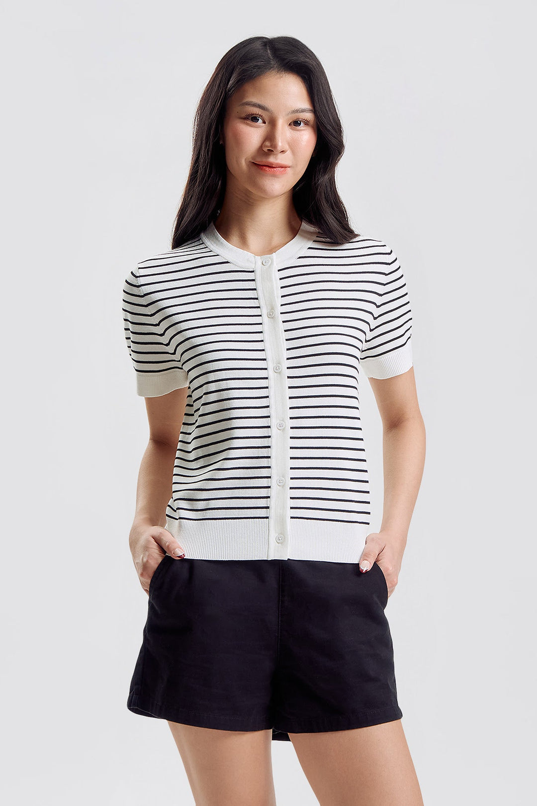 Essentials Knit Striped Cardigan