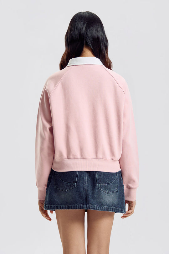 Essentials Loose Cropped Half-Zip Pullover