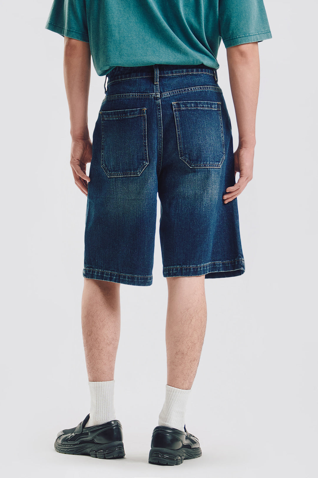 Baggy Fit 5-Pocket Denim Shorts