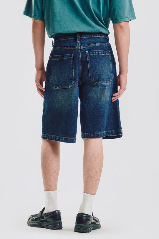 Baggy Fit 5-Pocket Denim Shorts