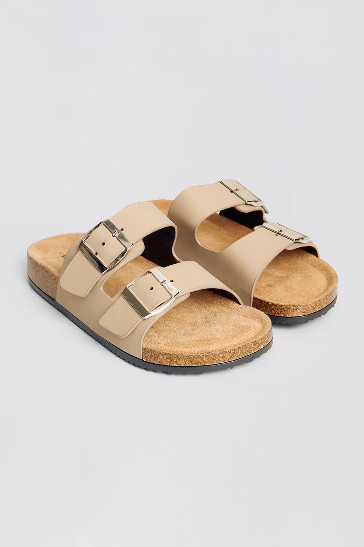 Women's Cushioned Two Band Slip On Sandals