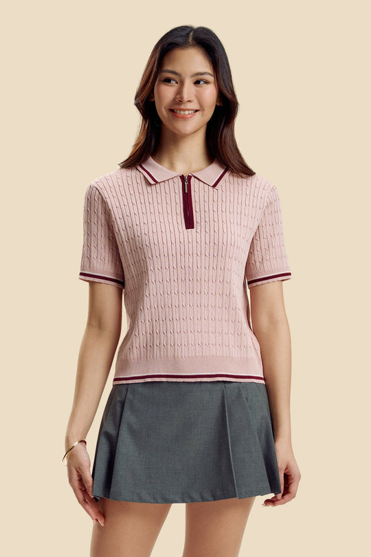 Dress Code Relaxed Cable Knit Polo