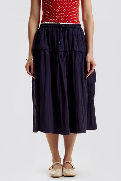 Double Waist Midi Skirt