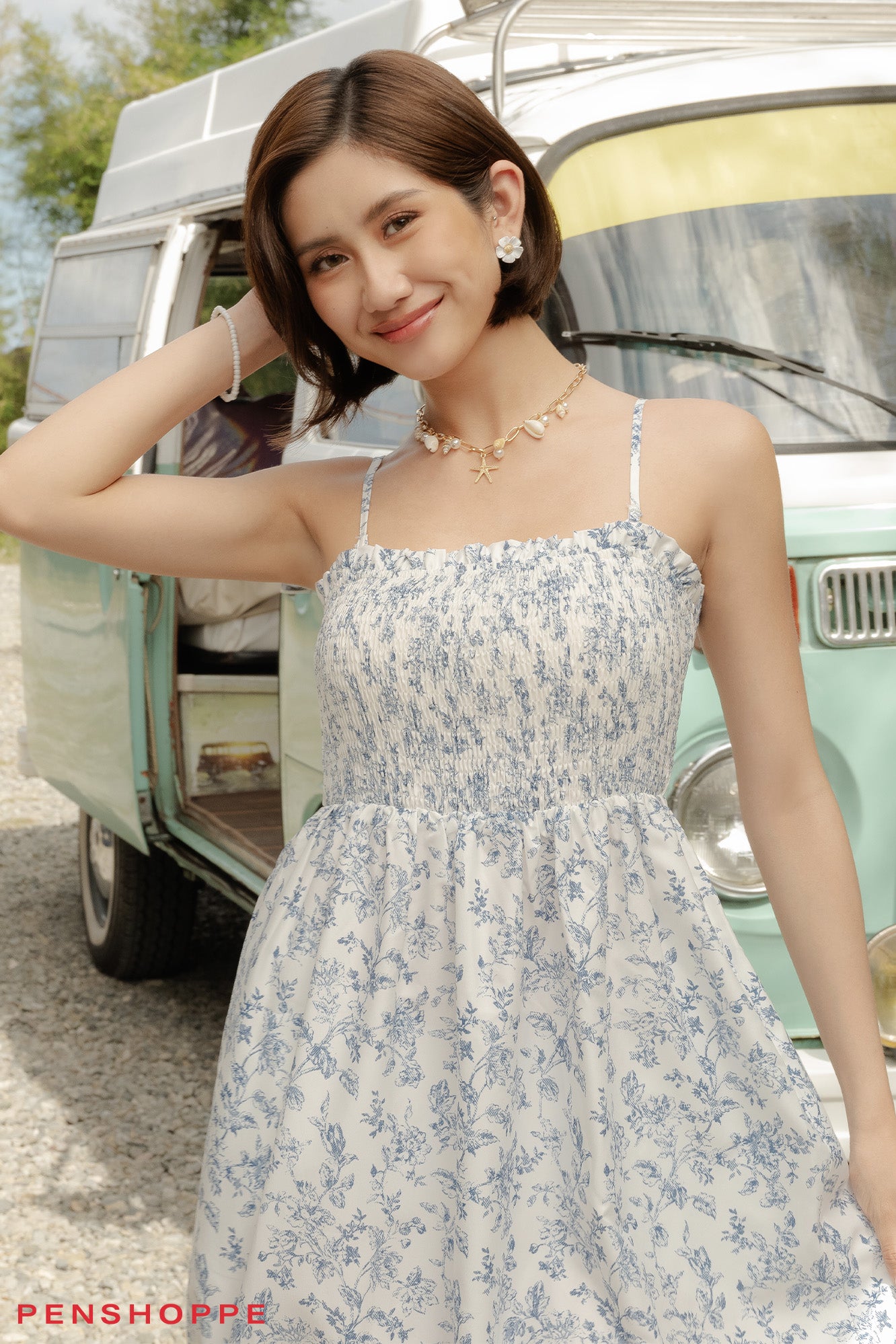 Sleeveless Floral Midi Dress with Detachable Straps