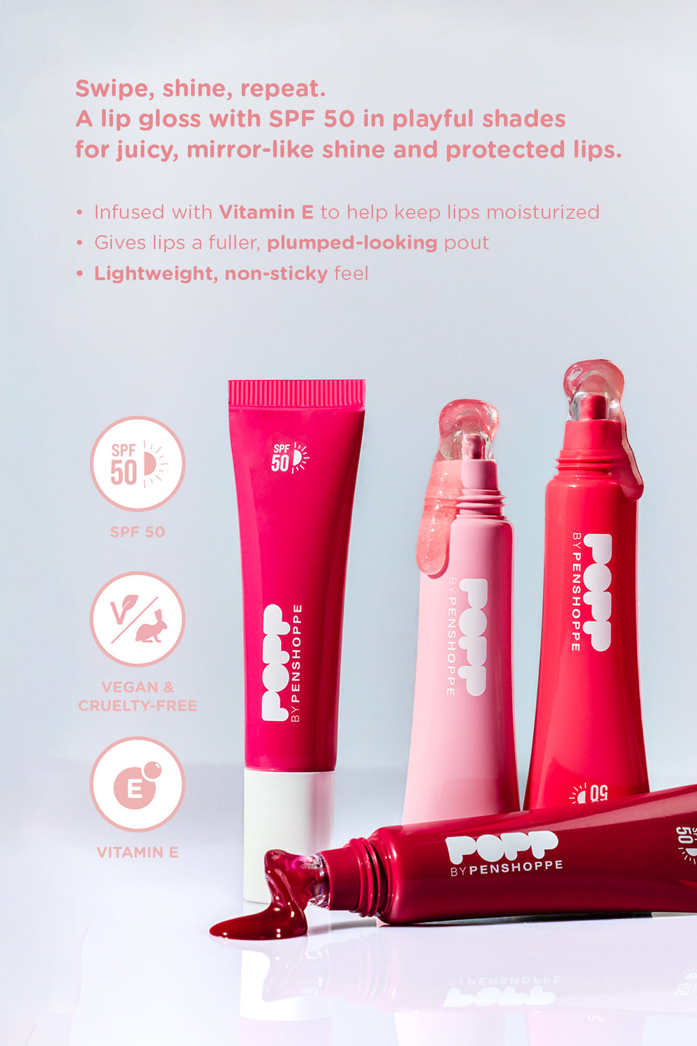 Penshoppe Popp Glossypopp SPF50 in Sheer Plum