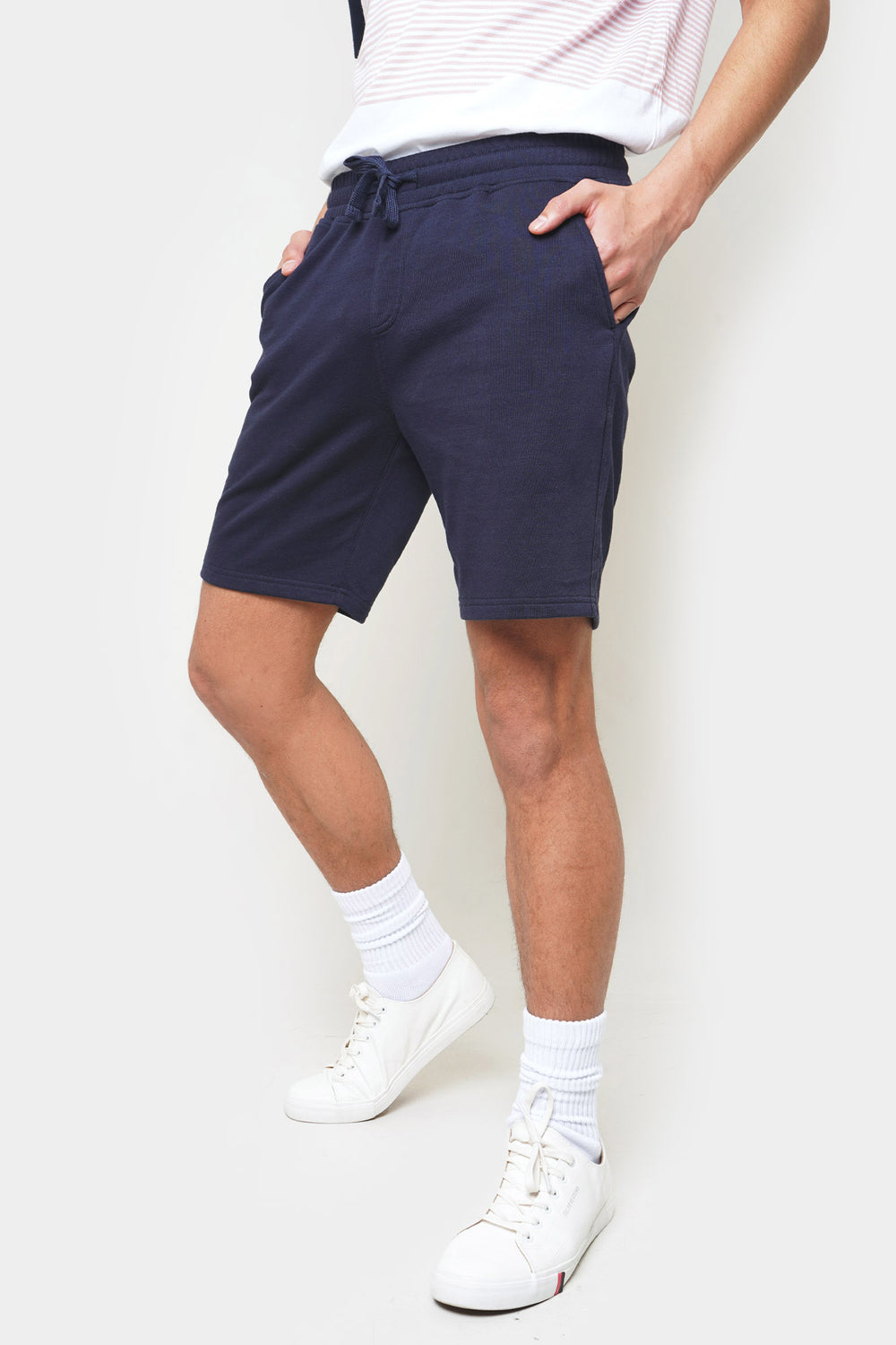 Basic Regular Fit Knit Shorts with Drawstring