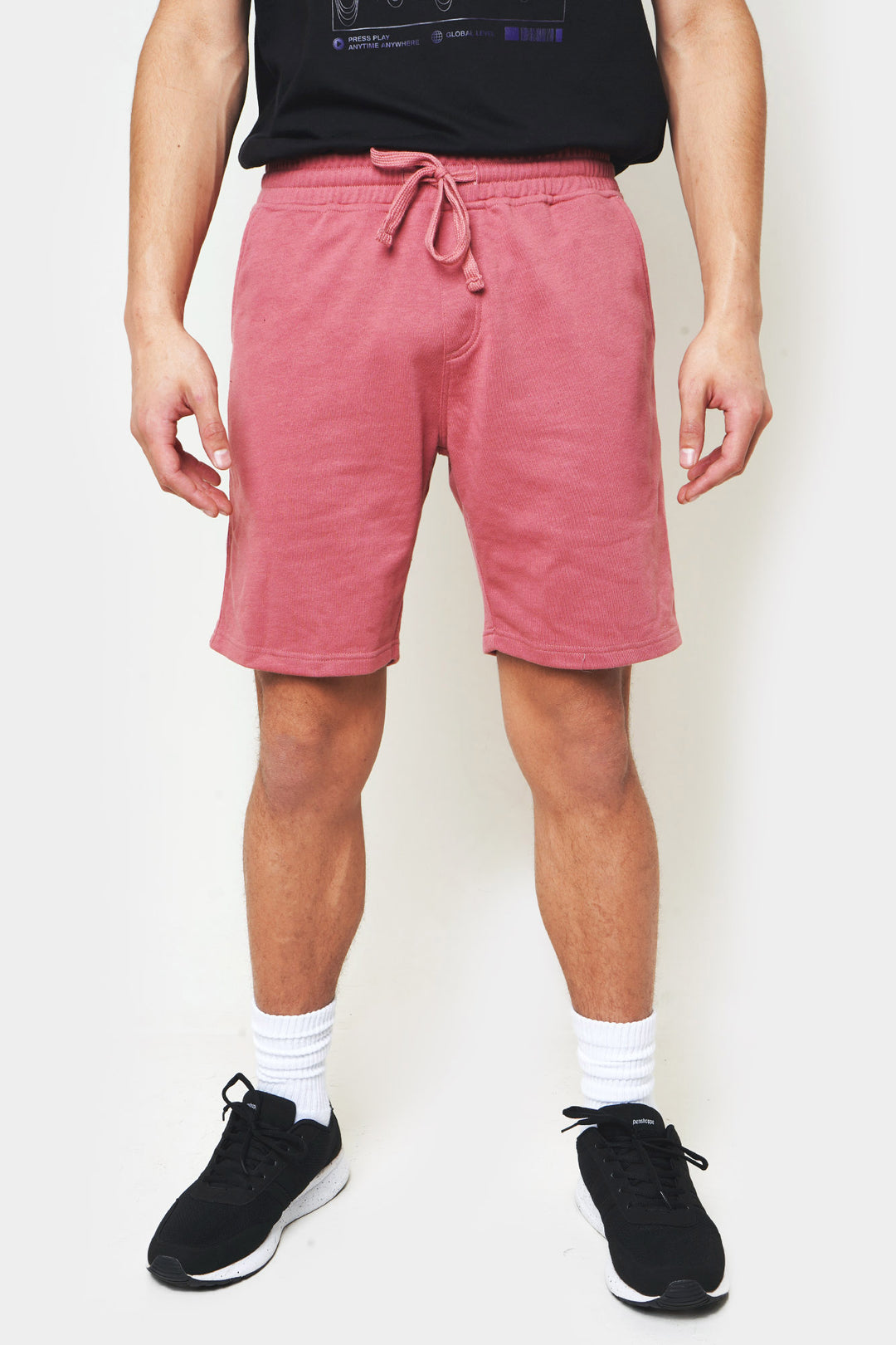 Basic Regular Fit Knit Shorts with Drawstring