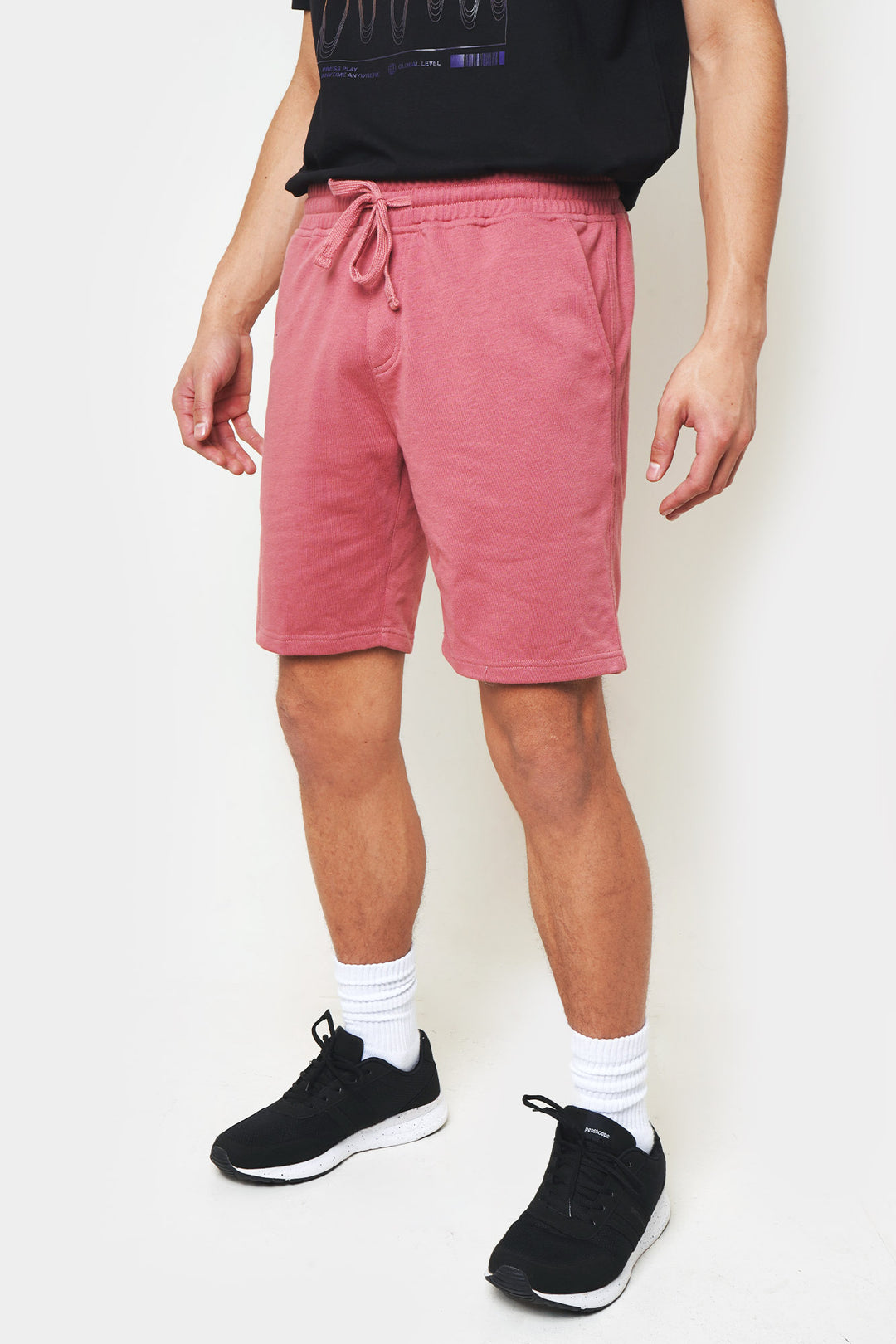 Basic Regular Fit Knit Shorts with Drawstring