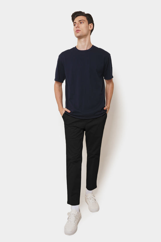Basic Dapper Fit Ankle Length Pull On Trousers