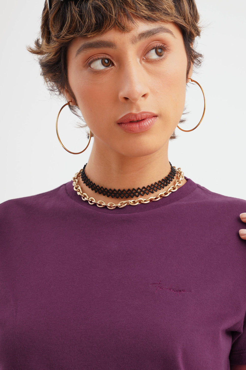 Basic Relaxed Fit T-shirt with Scribble Branding Embroidery