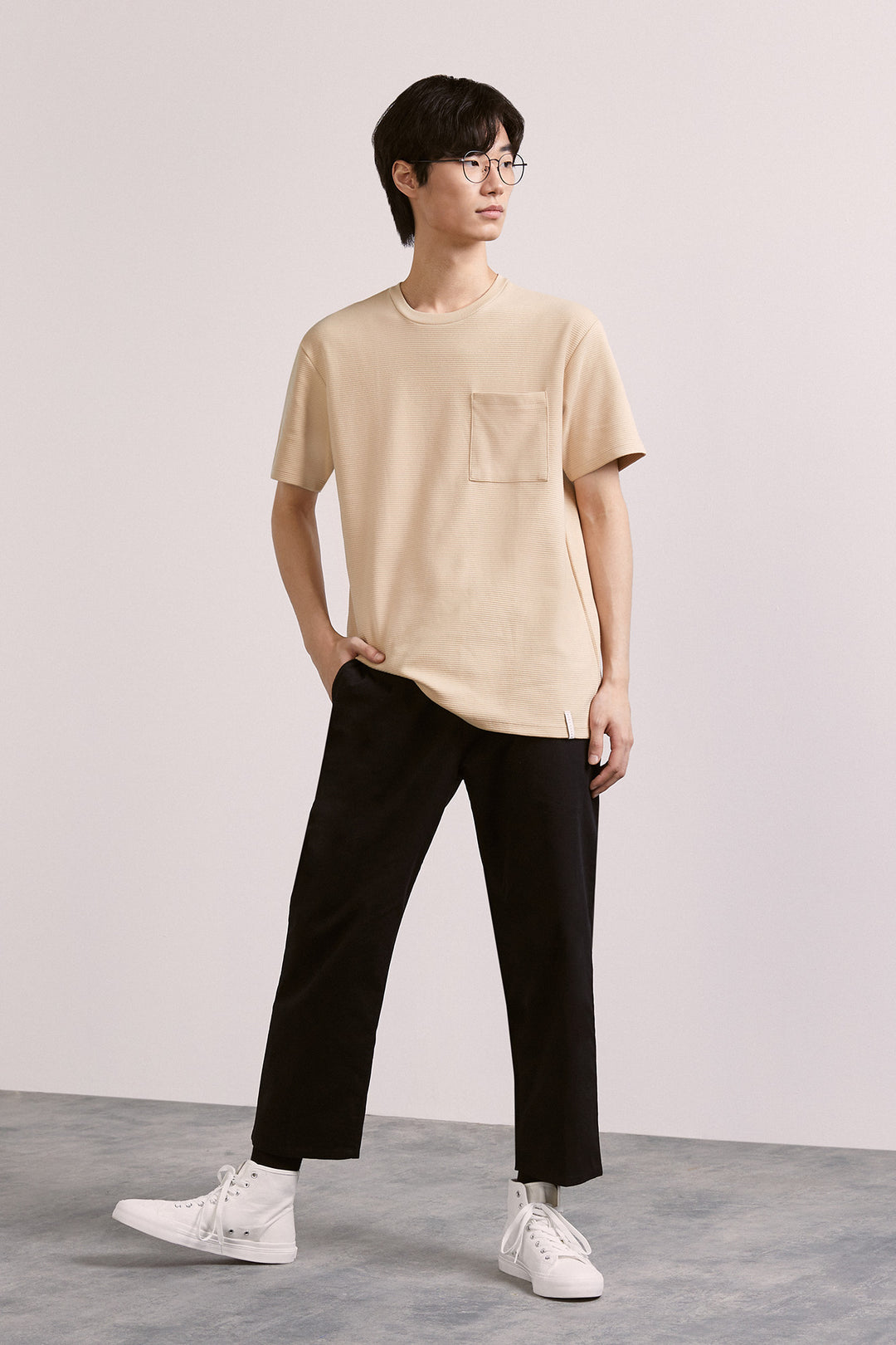 Dress Code Textured T-Shirt with Pocket