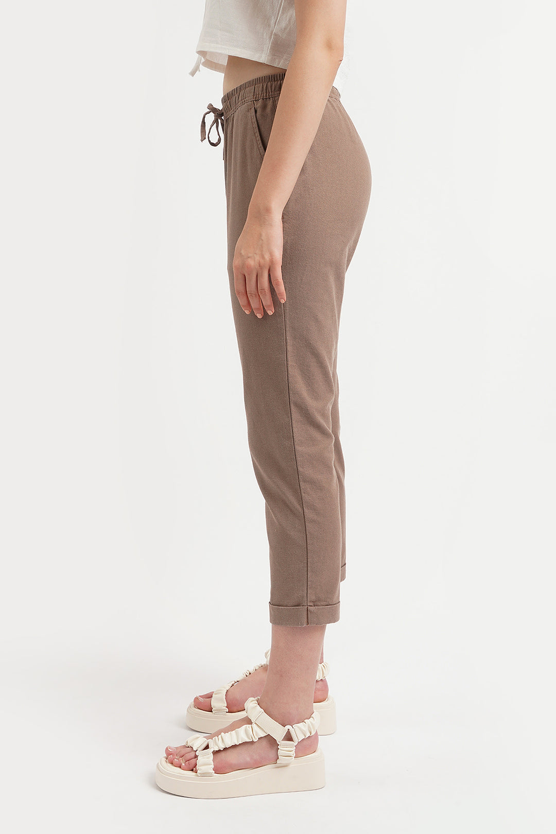 Chic Fit Linen Pull On Trousers