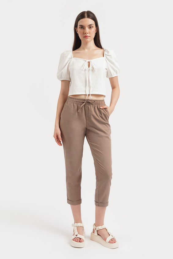 Chic Fit Linen Pull On Trousers